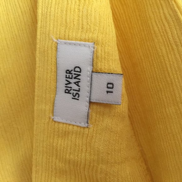 Yellow Ruffle Side Slit Dress - Picture 5 of 6